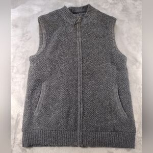 Pendleton Men's Wool Vest Full Zip Washable  Fleece Lined Warm Shetland Grey M